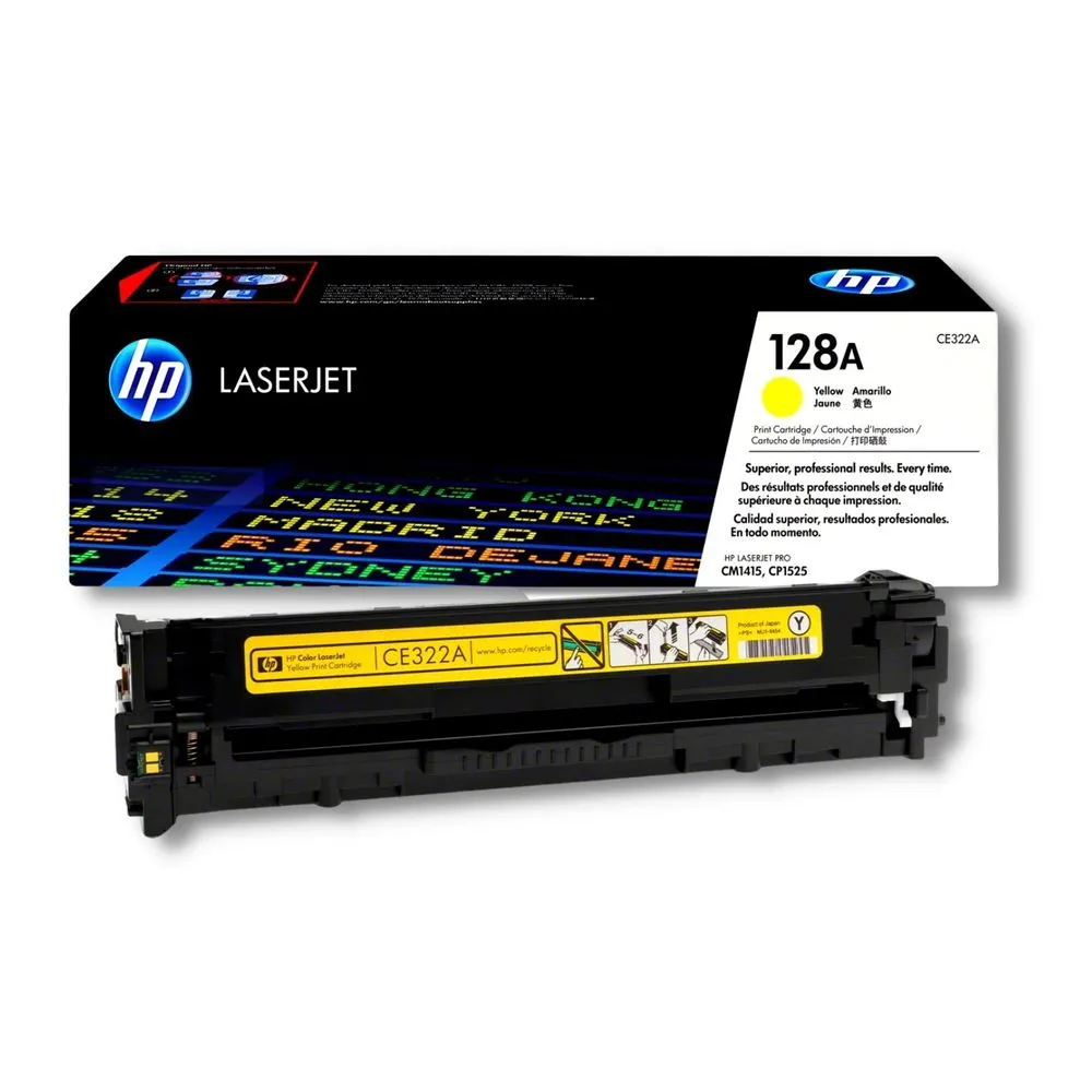 Tóner HP CE322A (128A) LaserJet Yellow 1,300 pág.